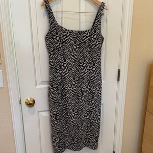 Banana Republic Brown and Tan  Zebra Midi Dress